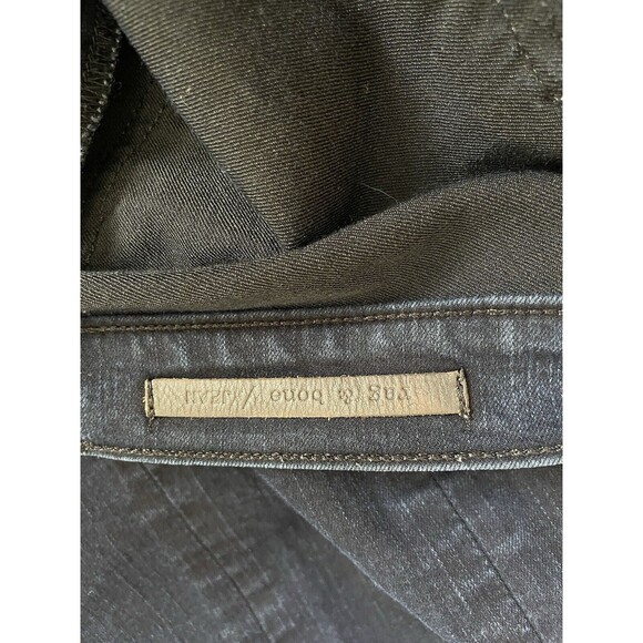 Rag & Bone Lamb Leather Panel Motocross Jeans in Midnight Size 32 - Picture 8 of 15